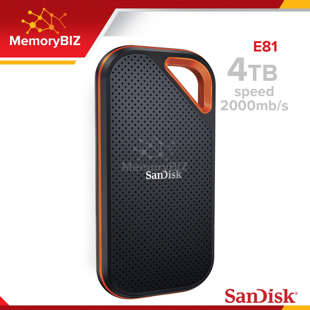 SanDisk Extreme PRO Portable SSD 4TB (SDSSDE81-4T00-G25) R/W Up to 2000MB/s ฮาร์ดดิสก์แบบพกพา เอสเอสดี พกพา แซนดิส