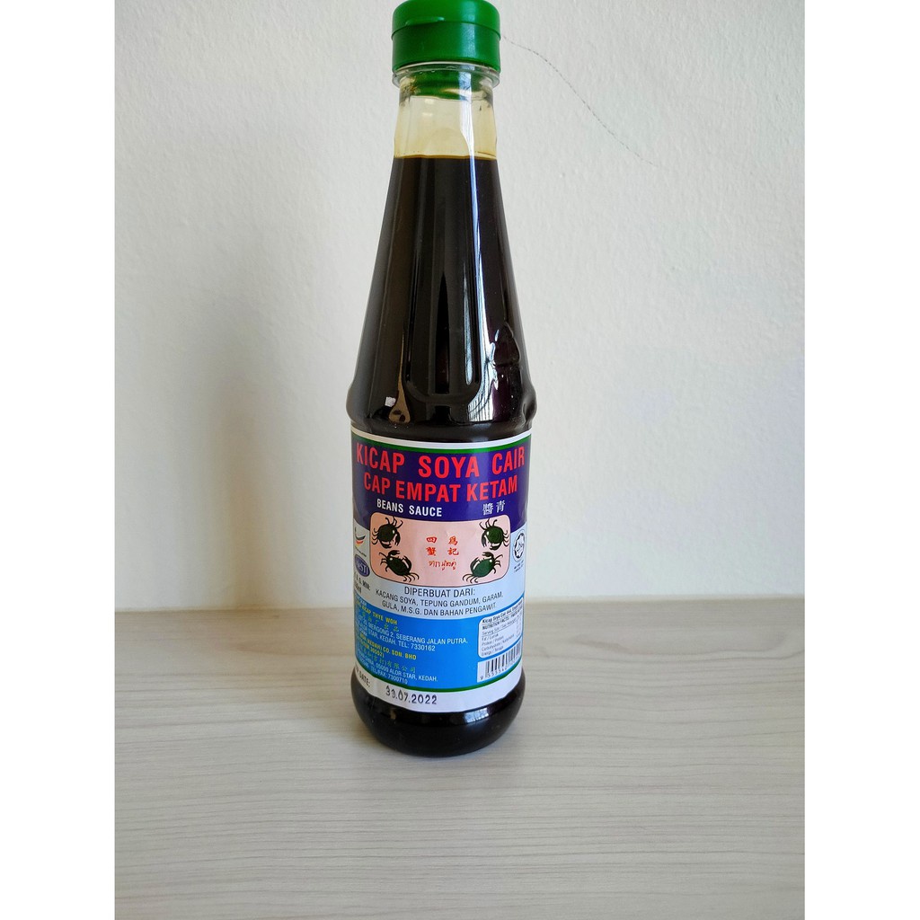 ซีอิ้วขาว ตราปู4ตัว (ซีอิ้วยอดนิยม)630 ml Cap empat Ketam Kicap soya cair/ligh soya sauce  HALAL