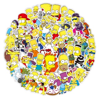 Y&amp;P| สติ๊กเกอร์ The Simpsons การ์ตูนอเมริกันกราฟฟิตี้ชุดสติ๊กเกอร์กันน้, 10/50 ชิ้น