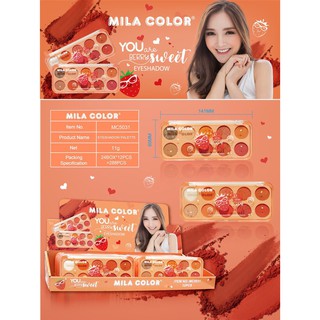 MC5031 อแชโดว์ MILA COLOR 8เชดสีในตลับเดียว อายแชโว์โทนส้มอิฐแดง สีสวยติดทนนาน🍊🌼