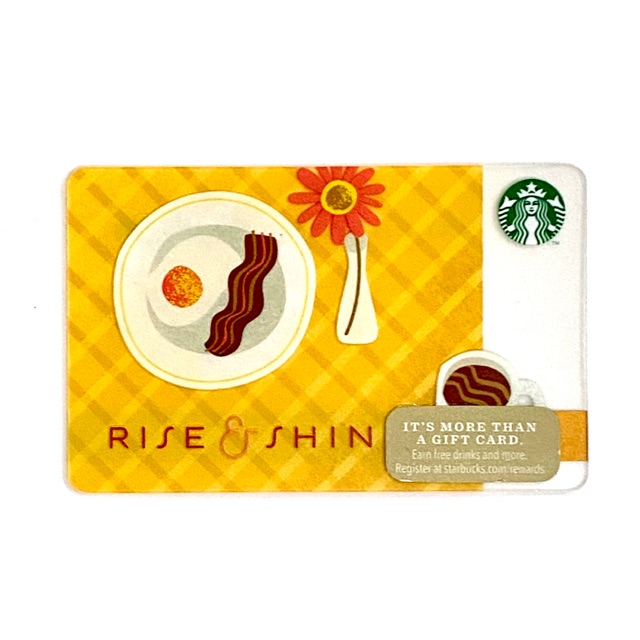 Rise and Shine Starbucks Card US Card 2014 Holiday Giftcard อาหารอาหารเช้าไข่เบคอน