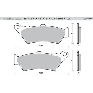 ผ้าเบรคหน้า SBS สำหรับ BMW F800GS ปี 08-20