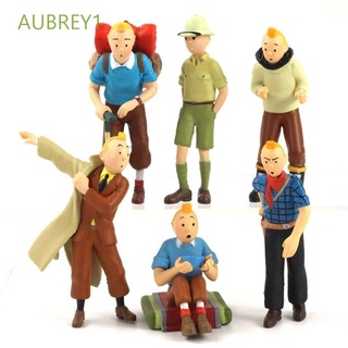 Aubrey1 โมเดลฟิกเกอร์การ์ตูน The Adventures Of Tintin ของเล่นสะสม สําหรับเด็ก 6 ชิ้น ต่อล็อต