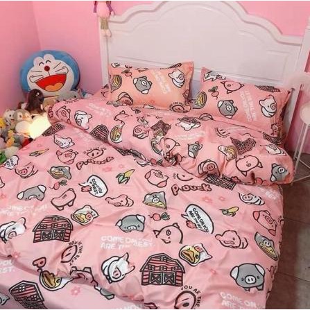 [ปลอกผ้านวม]ปลอกผ้านวมซิป, 1m6x2m, 1m8x2m, 1m9x2m1, 2mx2m2, ลายหมูสีชมพูน่ารัก