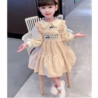 Baju gaun kanak2girl ชุดเดรสกระโปรงยาว แขนยาว ลายการ์ตูนยูนิคอร์น สําหรับเด็กผู้หญิง สองชิ้น