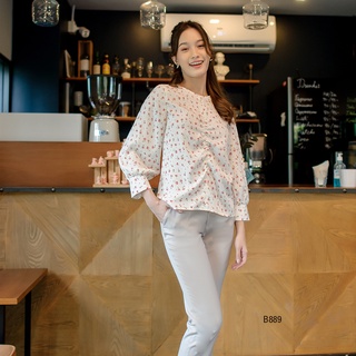 AMILA Blouse AM-B889 พีชสกิน แขนยาว IGPU22-4