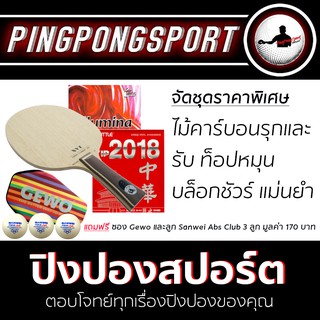 Pingpongsport ชุดไม้ปิงปองประกอบ XVT Archer-B +ยางปิงปอง Tuttle 2018VIP และ Airos Illumina