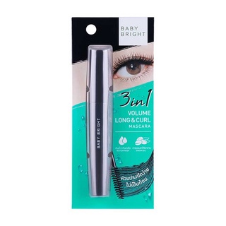 BABY BRIGHT 3 IN 1 VOLUME LONG &amp; CURL MASCARA 8G  ❤สินค้าพร้อมจัดส่ง❤ 090916