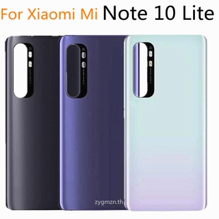 สำหรับ Xiao mi mi หมายเหตุ 10 Lite ฝาหลังแบตเตอรี่ Note10 Lite ด้านหลังประตูแผงกระจกกรณีแบตเตอรี่ฝาครอบด้านหลังเปลี่ยน