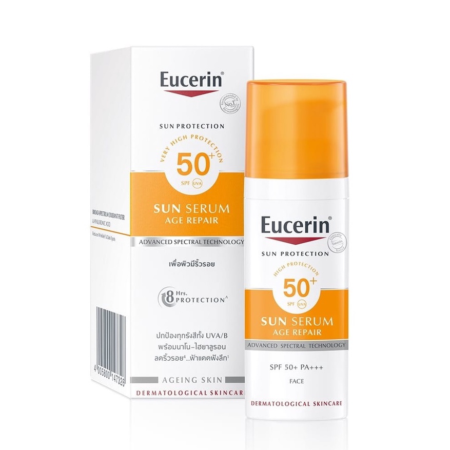 Eucerin Sun Age Repair Serum SPF 50+ PA+++ ยูเซอริน เซรั่ม กันแดด ลดริ้วรอย จุดด่างดำ ฝ้า เนื้อบางเบา ขนาด 50 ml 15969