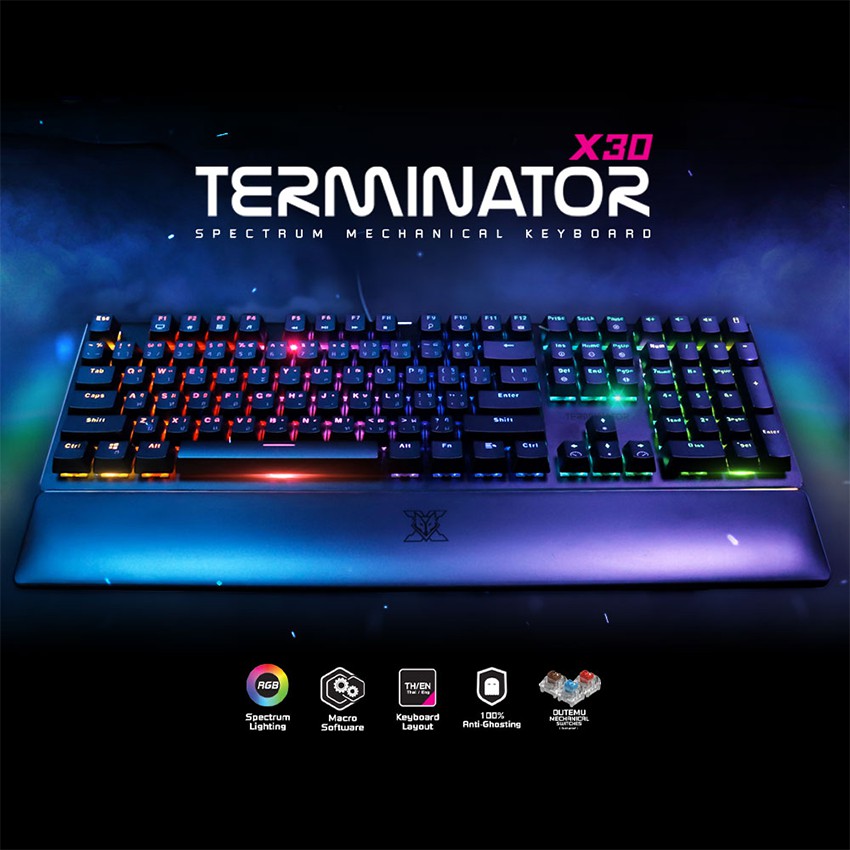 NUBWO X30 TERMINATOR RGB Mechanical Gaming Keyboard คีย์บอร์ดสำหรับเล่นเกม - (ดำ)