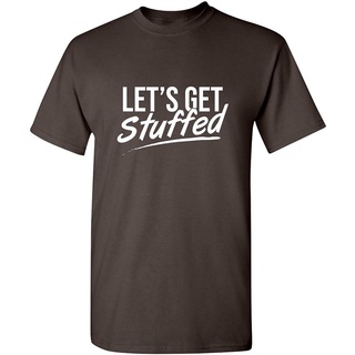 เสื้อยืด พิมพ์ลาย Lets Get Stuffed Thankgiving แฟชั่นฤดูร้อน สําหรับผู้ชาย และผู้ใหญ่