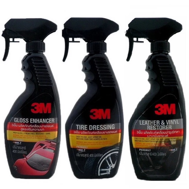 3Mสเปรย์เคลือบเงาเบาะหนัง & เพิ่มความเงาเคลือบสี & เคลือบเงายางรถยนต์400มล