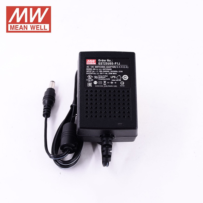 Meanwell GST25U09-P1J อะแดปเตอร์ติดผนังอุตสาหกรรม 9V 2.55A 23W ระดับ VI MEAN WELL Adaptor Switching 