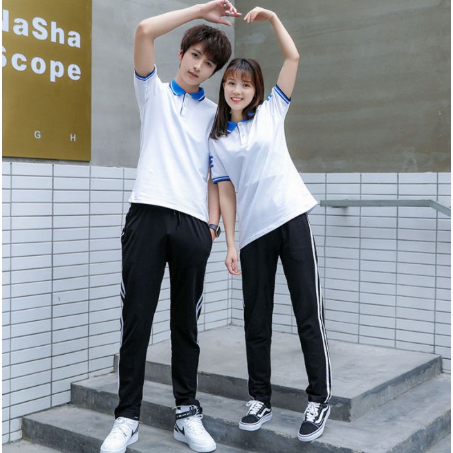 กางเกงวอร์ม สีพื้นดำ TK Series, Elastic Waist, UNISEX พร้อมส่ง