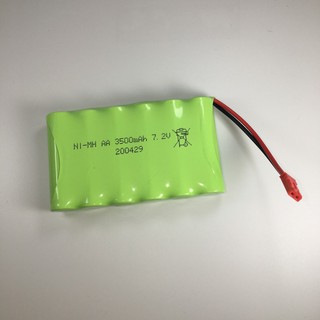 แบตเตอรี่ ขนาด 7.2V 3500 mAh แจ็คแดง สายสองเส้น หกเซลส์ (แปลงหัวแจ็ค)