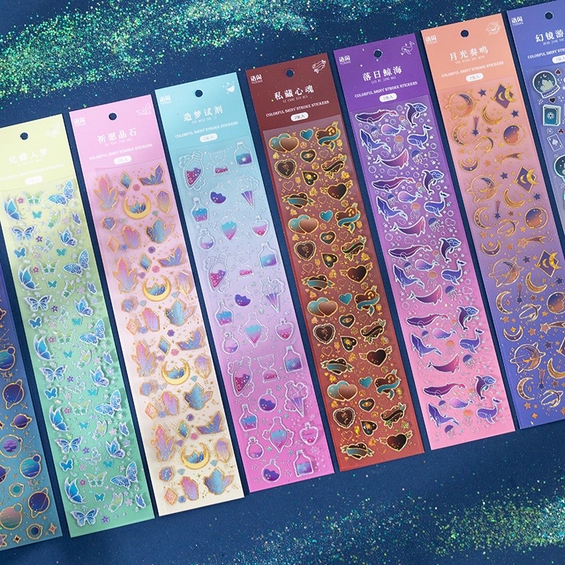 2PCShiny Stroke Sticker สติ๊กเกอร์คริสตัล สติกเกอร์พร้อมส่ง สติ๊กเกอร์น่ารัก สติกเกอร์ตกแต่งน่ารัก