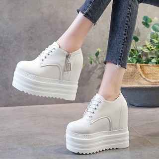 (TB13)รองเท้าเสริมส้น สูง12cm/4.8นิ้ว Sz.35-39 (ขาว,ดำ)**𝓟𝓻𝓮-𝓞𝓻𝓭𝓮𝓻