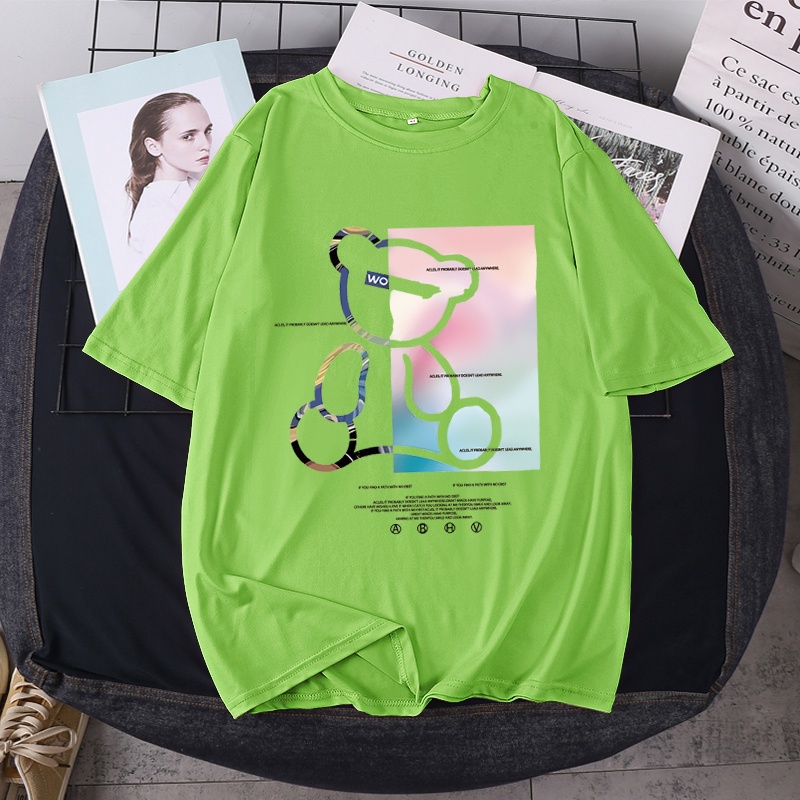 BK-510-SHORT เสื้อยืดแขนสั้นพร้อมส่ง 7สี ลายการ์ตูน ขายดีตามเทรนต์ ลายน่ารัก สีสันสดใส่น่ารัก ใส่ได้ทั้งหญิงและชาย
