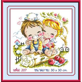 ไอแอมครอสติช iamcrossstitch DIY รหัส L-207 30x30 cm. ชุดอุปกรณ์งานฝีมือปักครอสติชครบชุด