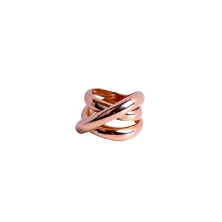 SWAN - RoseGold CrossOver Ring แหวนเงินแท้ เงินเกลี้ยง