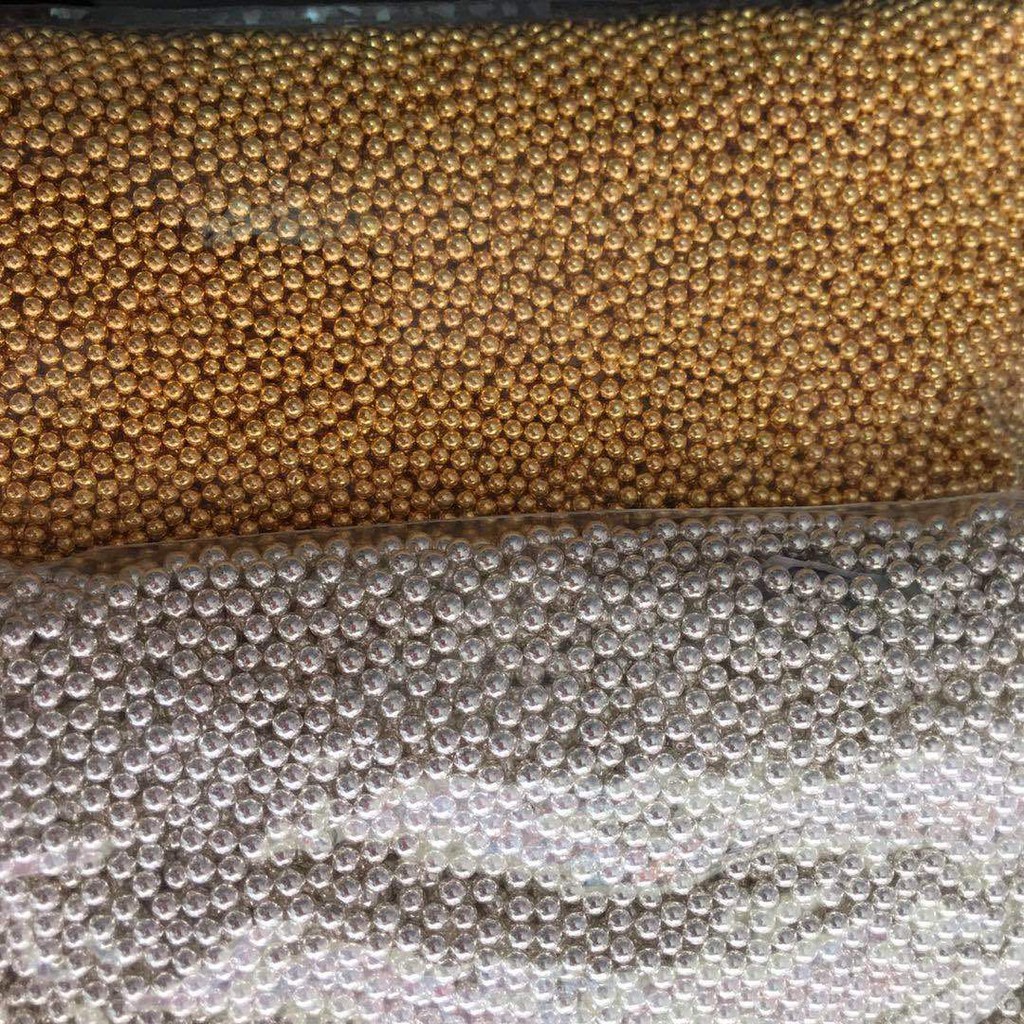 ลูกปัดสีเงินสีทองถุงละครึ่งกิโลกรัม ，4m. และ5m. 6m.8mสีสวย คุณภาพดี