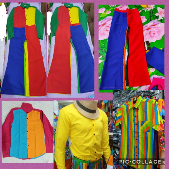 ชุดแหยมเสื้อสีพื้นสีลับ สีพื้น เสื้อลายทาง กางเกงสีดำสลับเอวสม๊อคยางยืด