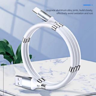 สายชาร์จแม่เหล็กซิงค์ข้อมูลหมุนได้ 360 องศา 1 เมตรสําหรับ Cable For iphone / ipad / Type C / Android Micro USB