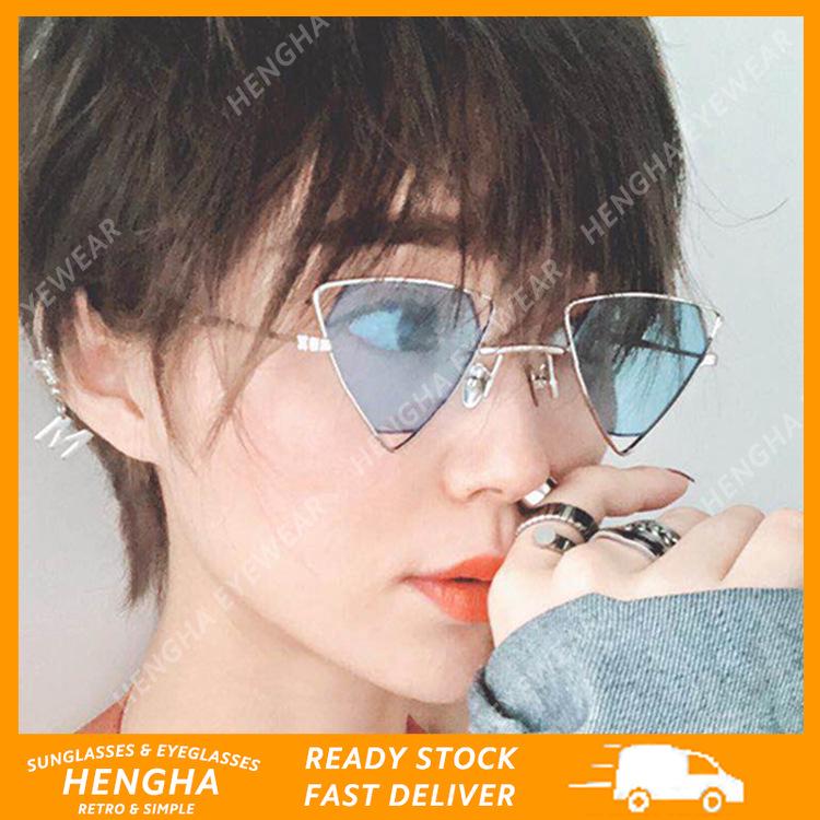 【HENGHA】【ผู้หญิงแว่นตากันแดด】เกาหลี Ulzzang Retro โลหะเฟรมแว่นกันแดดผู้หญิง / ผู้ชาย