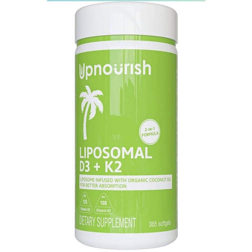 💥พร้อมส่ง💥Liposomal Vitamin D3 K2 MK7, 365 Softgels