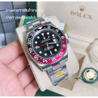 (กดติดตามรับคูปอง) นาฬิกาข้อมือ  Rolex  GMT watch ตัวเรือน และสายทำจาก Stainless Steel 904L