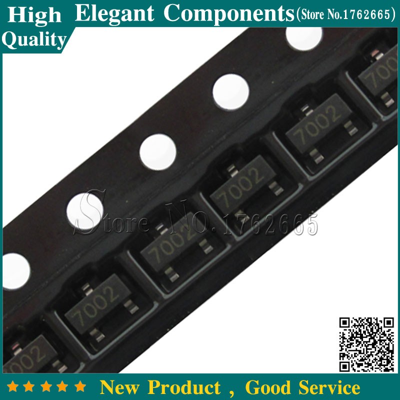 100PCS 2N7002 SOT23 702 MMBT7002 7002 SOT SMD 60V 0.115A / 115mA MOSFET ใหม่