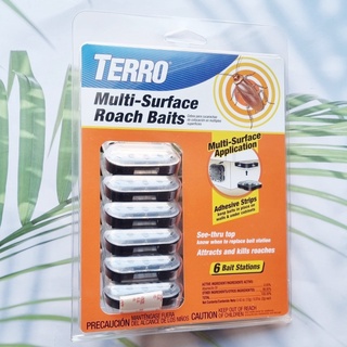 ผลิตภัณฑ์กำจัดแมลงสาบ T500 Multi Surface Roach Baits 6 Bait Stations + Adhesive Strips (TERRO®)