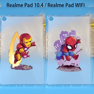 Oppo Realme Pad WIFI / Realme Pad 10.4 เคสลายสไปเดอร์แมนไอรอนแมน + กระจกนิรภัย