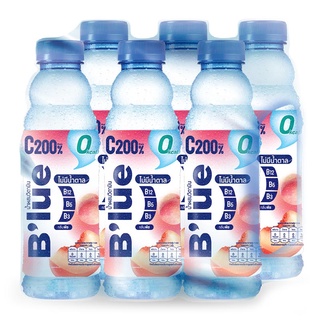 บลู น้ำผสมวิตามินบี+ซี กลิ่นพีช 500 มล. x 6 ขวด Blue Vitamin B+C Water Peach Flavour 500 ml x 6 Bottles