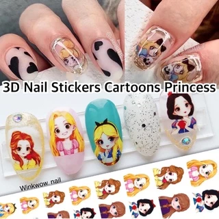 🎀สติกเกอร์ติดเล็บ สติกเกอร์เจ้าหญิง ดอกเดซี่หน้ายิ้ม