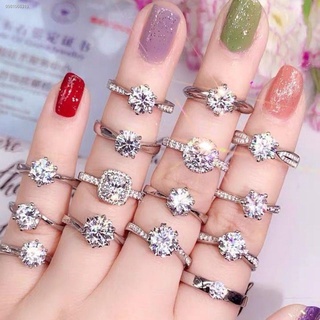 แหวนคู่เงินแท้ 92 5 แหวนเงินแท้ แหวนเงินแท้ 92 5 925 เงิน Moissanite แหวน ins ไม่จางหายหญิงเปิดปากแหวนคู่แหวนคู่แหวนแฟนข