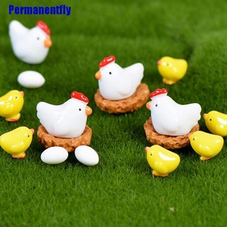 (Permanentfly) ฟิกเกอร์เรซิ่น รูปไก่จิ๋ว สําหรับตกแต่งบ้าน สวน