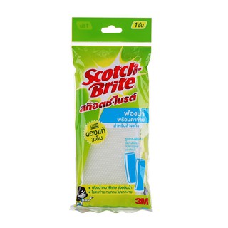 ฟองน้ำ ใยขัด ฟองน้ำหุ้มตาข่ายล้างแก้ว 3M SCOTH-BRITE 16.5x7x2 ซม. อุปกรณ์ทำความสะอาด ของใช้ภายในบ้าน SPONGE NET 3M XN002