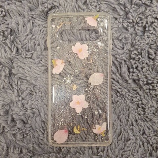 Silicone Hard Case เคส แข็ง ขอบ ซิลิโคน Lunar Brand Print ลาย ดอก ซากุระ สีชมพู ฝัง กลิตเตอร์ Glitter