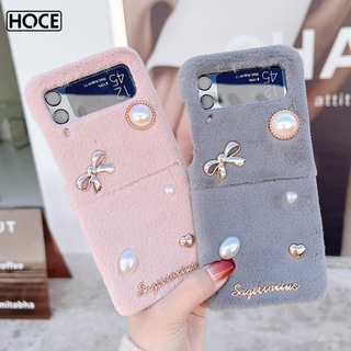 Hoce เคสโทรศัพท์มือถือ ผ้ากํามะหยี่ขนนิ่ม กันกระแทก สําหรับ Samsung Z Flip 3 Z Flip 4 5G ZFlip3 Flip3 Galaxy Z Flip 3