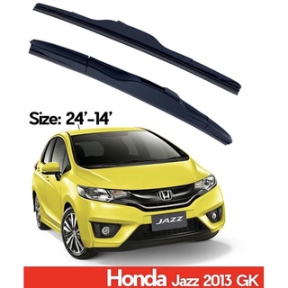 ที่ปัดน้ำฝน ใบปัดน้ำฝน ซิลิโคน ตรงรุ่น Honda Jazz 2014-2020 Gk ไซส์ 24-14 ยี่ห้อ CLASSIC กล่องขาวแท้