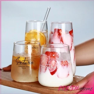 แก้วทรงก้นโอ่ง ใส่นม ถ้วยชานม น้ำผลไม้ กาแฟ glass