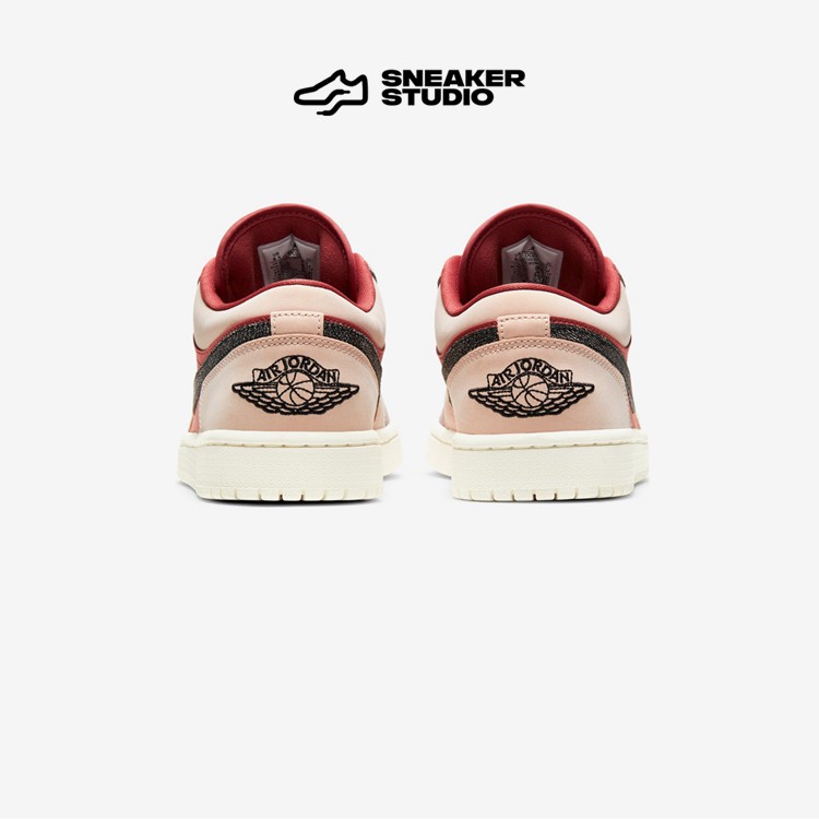 Air Jordan 1 Low AJ1 Milk Tea with Red Beans Pink Purple Stitching Low ...