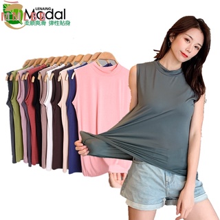 ผู้หญิง moda เสื้อยืดแขนกุดธรรมดาเสื้อยืดครึ่งคอเต่าด้านบนหล…