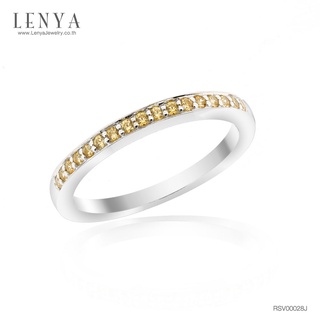 Lenya Jewelry แหวน LENYA ETERNAL ประดับด้วย SWAROVSKI ZIRCONIA สีเหลืองแฟนซี บนตัวเรือนเงินแท้ชุบทองคำขาวแท้ สวยคลาสสิค