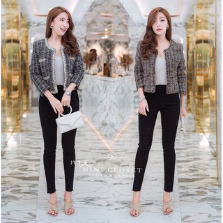 Classic Tweed Blazer🔸 เสื้อคลุมพอดีตัว ซับในผ้าลื่นอย่างดี