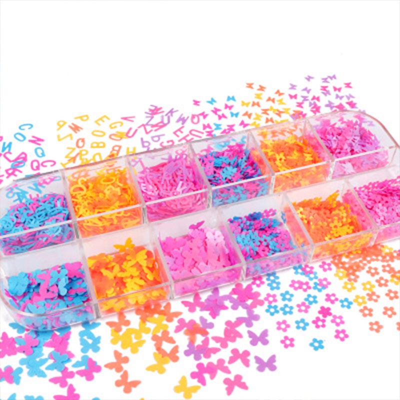 San* แม่พิมพ์เรซิ่นกลิตเตอร์โฮโลแกรม 12 ช่อง/กล่อง Diy สําหรับทําเล็บ - รูปที่ 5