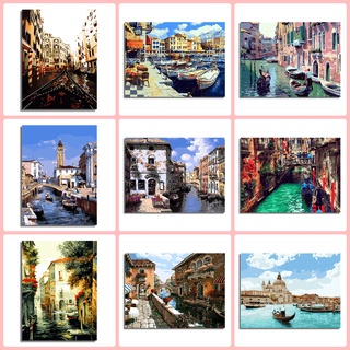 Xz ภาพจิตรกรรมสีน้ํามันลาย Italy Venice ขนาด 16x20 นิ้ว Diy สําหรับตกแต่งบ้าน