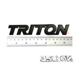 TRITON 16.5x4 cm สีดำ LOGO โลโก้ติดรถ ไทรทัน MITSUBISHI TRITON สติ๊กเกอร์ มิตซูบิชิ